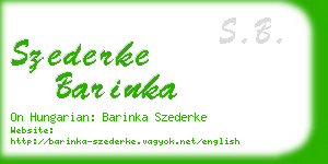 szederke barinka business card